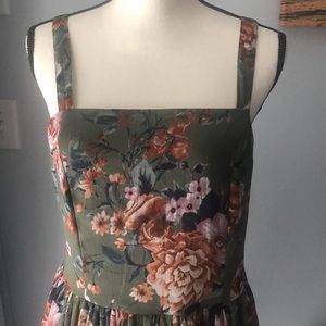 Xhiliration floral sage green dress